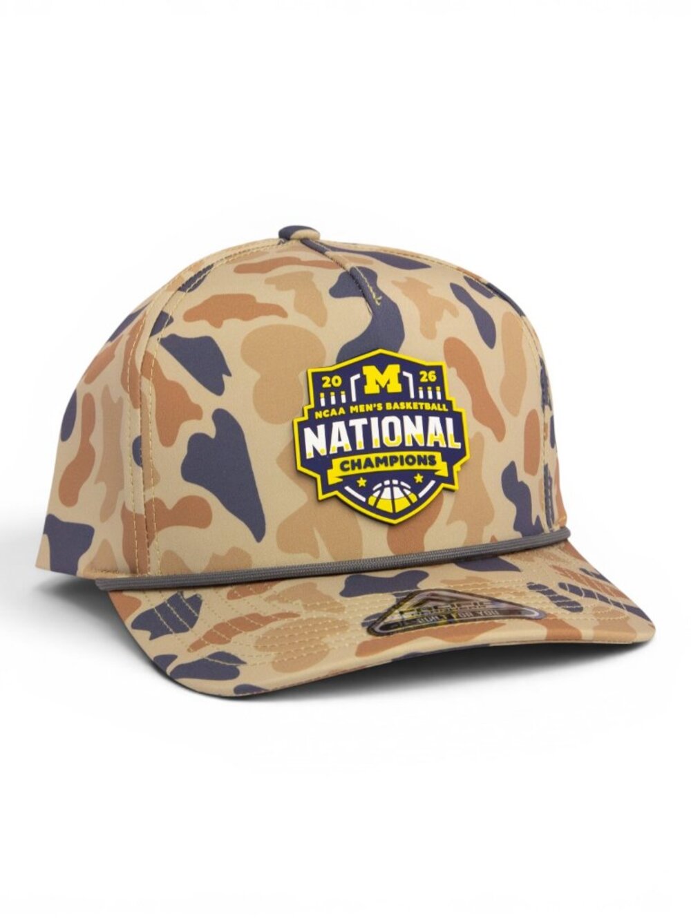Michigan Wolverines 2026 Basketball National Champions 3D Duck Camo Rope Hat